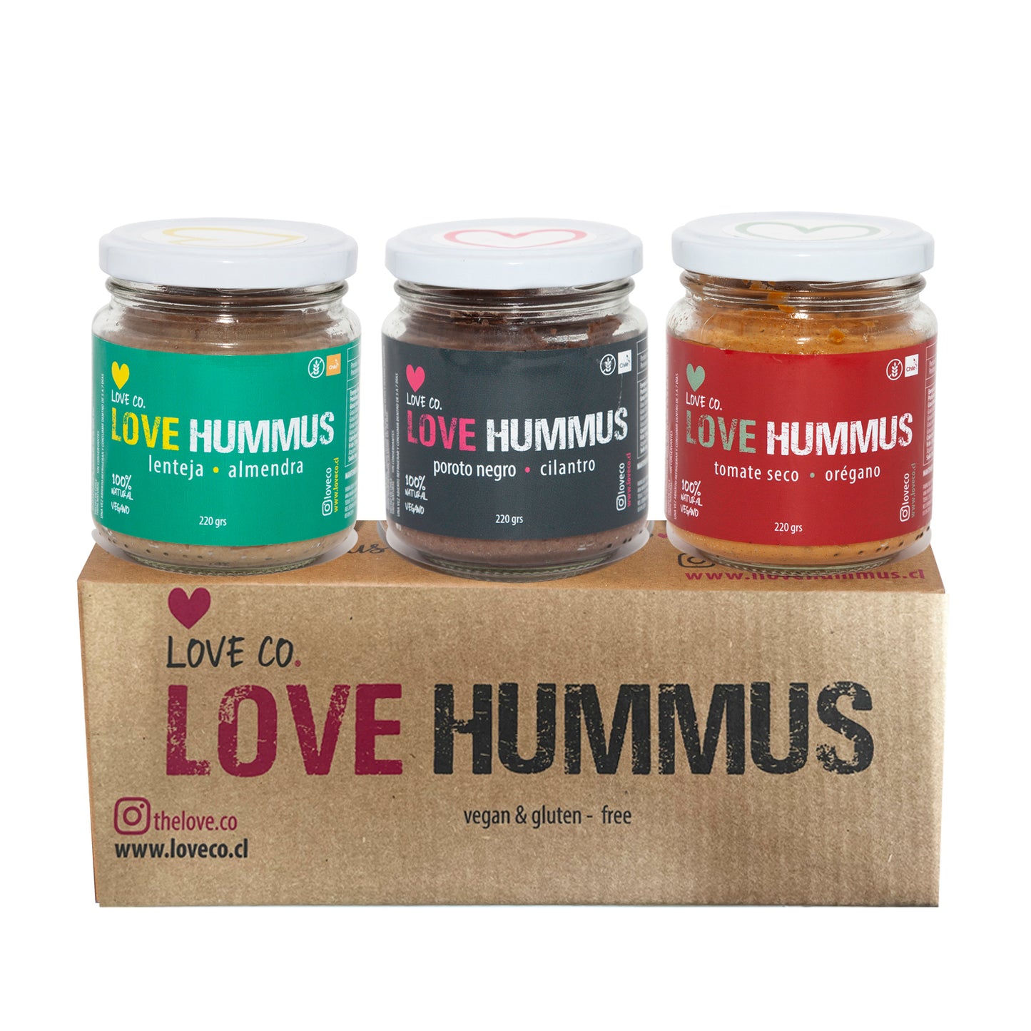 Pack Hummus Poroto - Lenteja - Tomate Seco